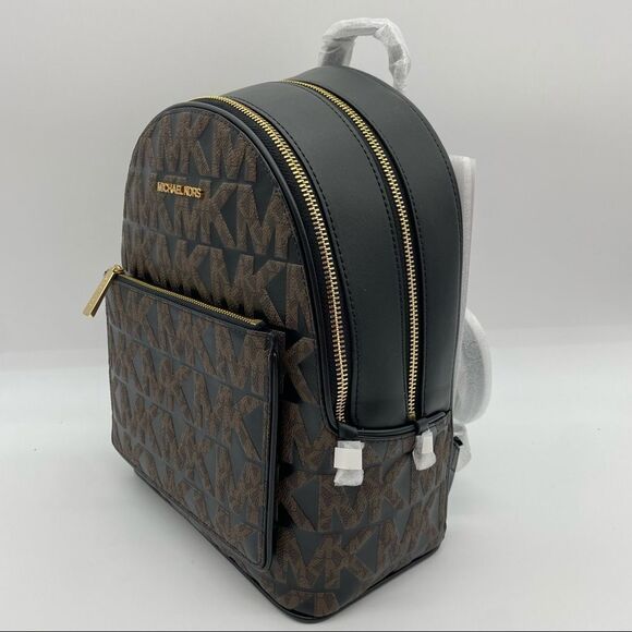 MICHAEL Michael Kors Adina Medium Backpack Black/Brown Signature Logo main image 4